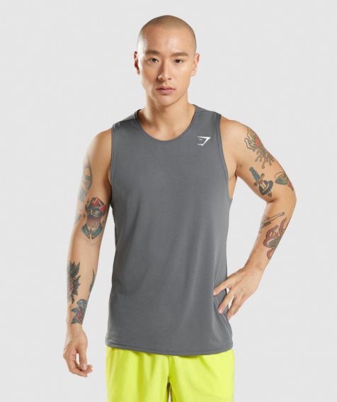 Men's Gymshark Arrival Tanks Grey | CA 580173